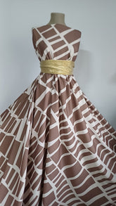 Latina Spandex -Imprimeu Figuri Capucino/Bej- STO1050